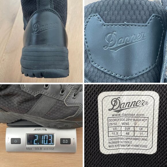 Danner Boots Men 11.5 Scorch Size Zip 8 Inch Black Hot 25732 Tactical Military main image 5